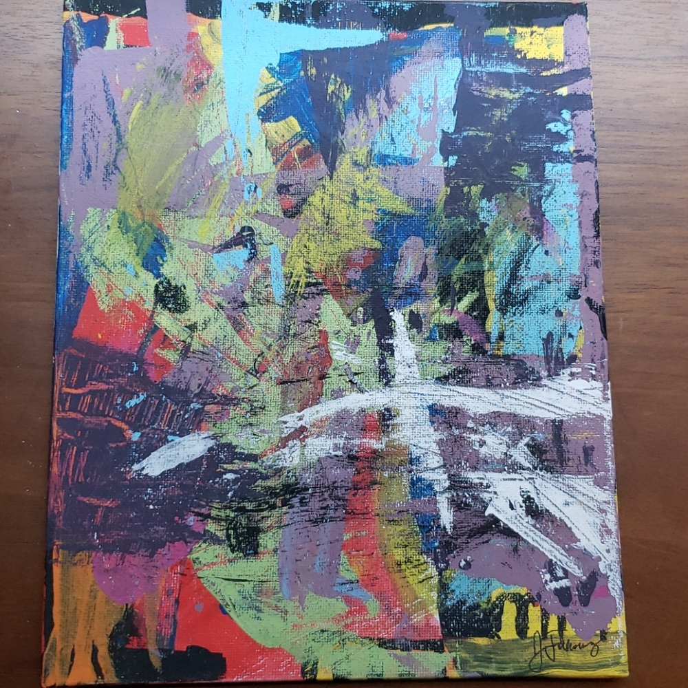 !Original Wall Art Painting- Acrylic on Canvas Board- Teeth!